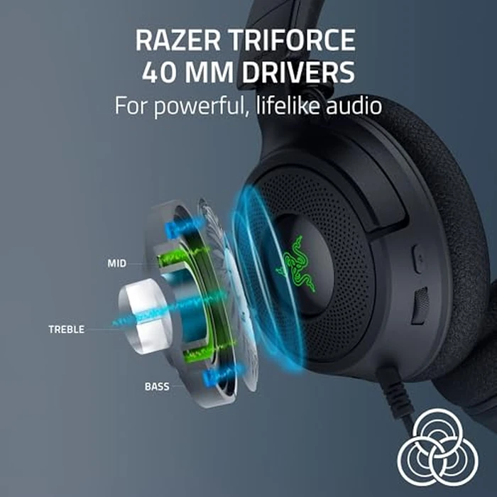 Razer Kraken V4 X Wired Gaming Headset: 40 mm Drivers - Cardioid Mic - Memory Foam Cushions - Chroma RGB Lighting - Type C & Type A Cable - for PC, Mac, PS5, Nintendo Switch, Steam Deck, Smartphone by Razer - Image 2