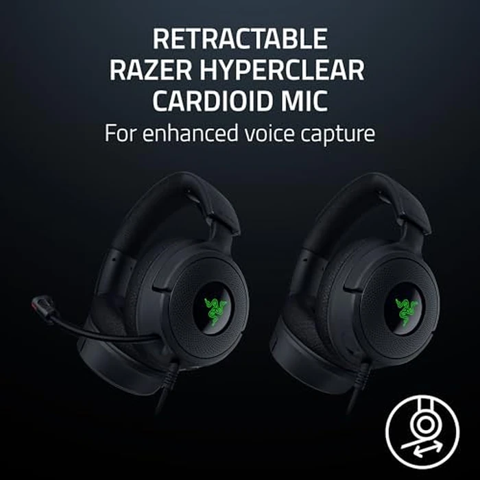 Razer Kraken V4 X Wired Gaming Headset: 40 mm Drivers - Cardioid Mic - Memory Foam Cushions - Chroma RGB Lighting - Type C & Type A Cable - for PC, Mac, PS5, Nintendo Switch, Steam Deck, Smartphone by Razer - Image 3