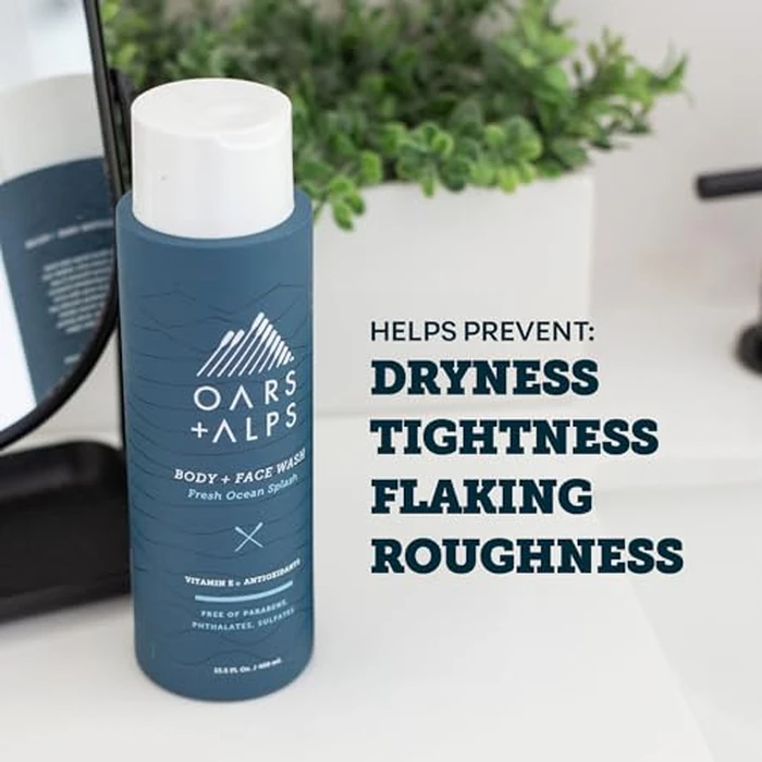 Oars + Alps Body Wash for Men, Mens Body Wash & Face Cleanser with Vitamin E & Antioxidants, Moisturizing, Paraben & Sulfate Free Cleanser, Fresh Ocean Splash, 2pk by Oars + Alps - Image 5