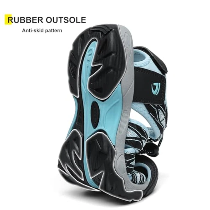 Dannto Women's Sport Hiking Sandals Closed Toe Outdoor Athletic Walking Sandal Lightweight Summer Water Shoes Black Blue Size 7 by Dannto - Image 4