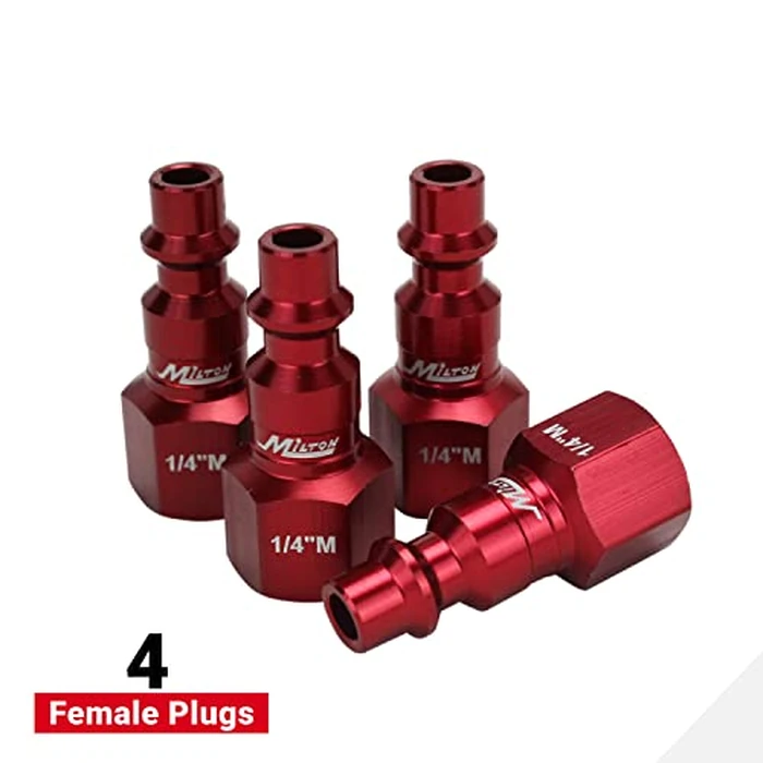 Milton S-314MKIT ColorFit Coupler & Plug Kit - (M-Style, Red) - 1/4" NPT, (14-Piece) by Milton - Image 5