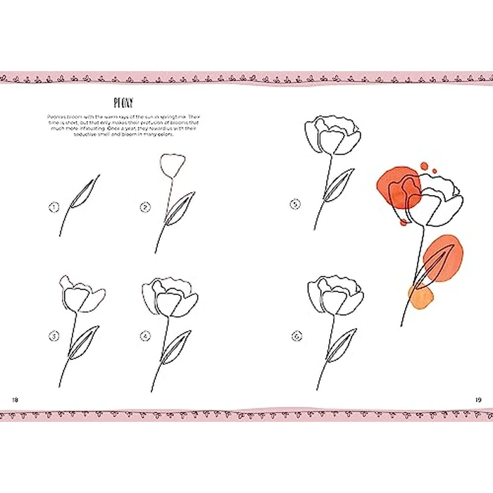 15-Minute Drawing: One-Line Drawing: Learn to draw florals, portraits, and more using a single line! by Walter Foster Publishing - Image 4