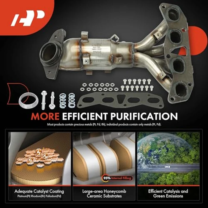 A-Premium Front Catalytic Converter w/Exhaust Manifold w/Gasket Kit Direct-Fit - Compatible with Nissan Vehicles - Altima 2002-2006 L4 2.5L, Sentra 2002-2006 L4 2.5L - E.P.A. Compliant by A-Premium - Image 6