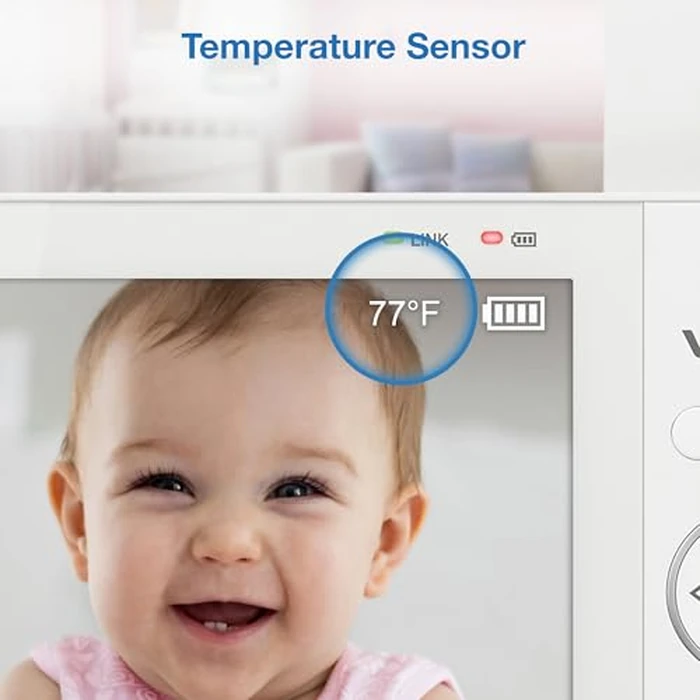 VTech 819 Max 7" Non-WiFi Video Baby Monitor - Large Color LCD Screen, Long Battery Life, Night Vision, Temperature Sensor, Lullabies - Secure & Hack-Proof by VTech - Image 6
