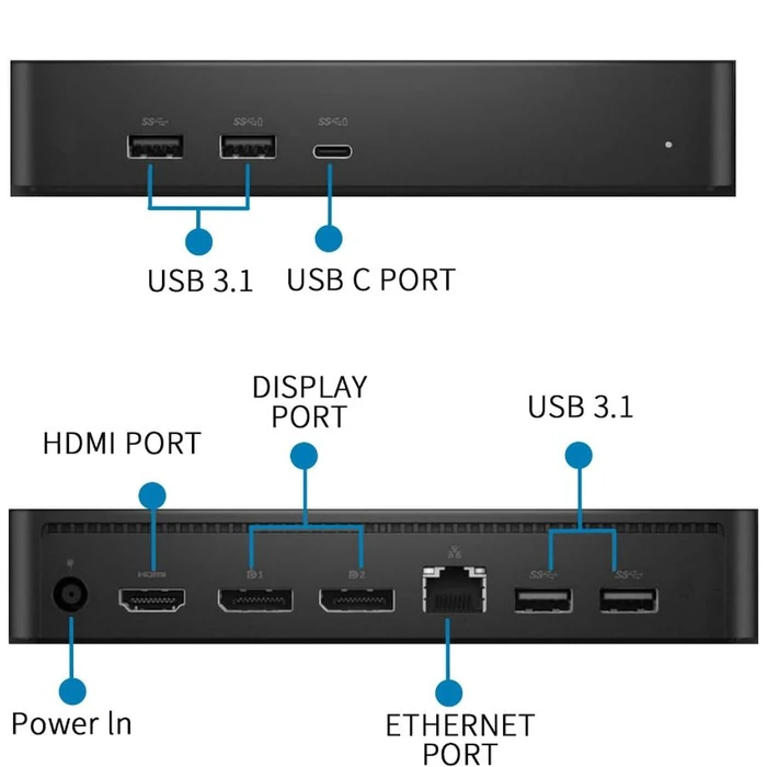 Dell Universal Docking Station D6000S Ethernet - Black by Dell - Image 4