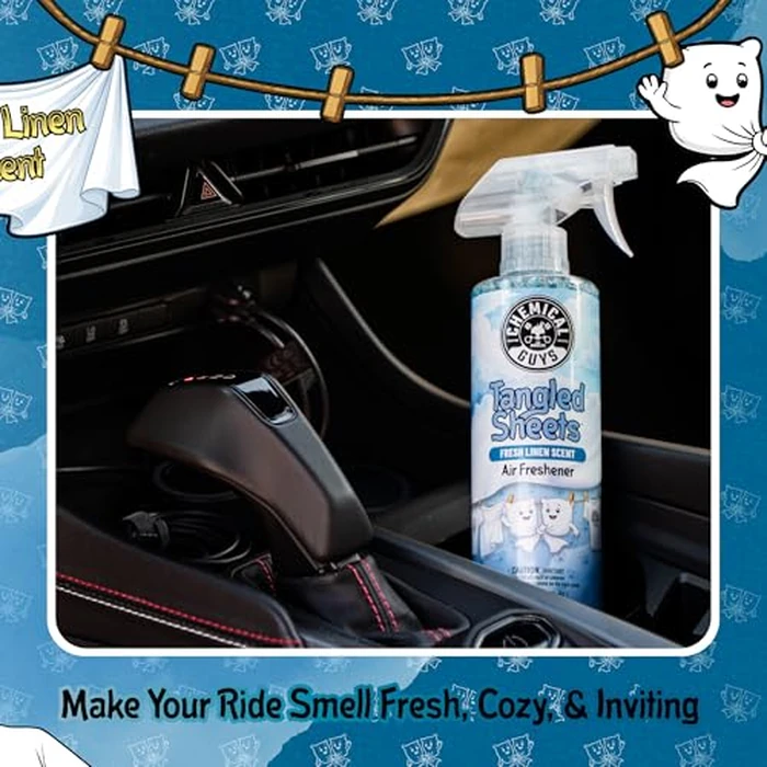 Chemical Guys Tangled Sheets Fresh Linen Scent Air Freshener Spray and Odor Eliminator, Clean Fabric Inspired Spray for Home, Office, Bathroom, Dorm, and Car Interior - 16 Fl Oz by Chemical Guys - Image 4