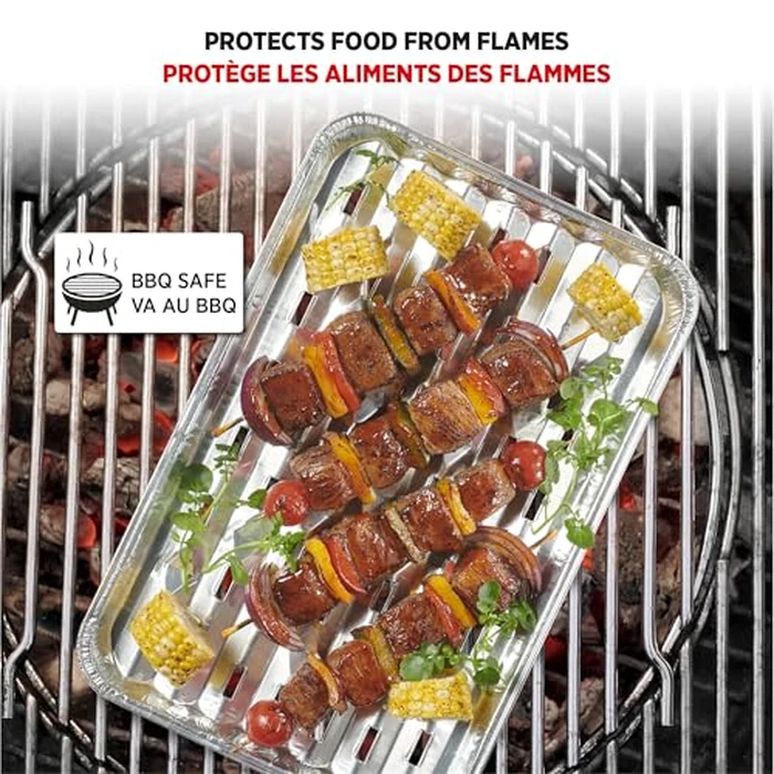 Starfrit 30-Pack Aluminum Grilling Trays, 13.5” x 9” (34 cm x 23 cm), Perfect for BBQ, Recyclable, Disposable by Starfrit - Image 5