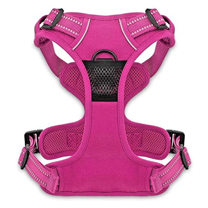 Best Pet Supplies Voyager Dog Harness Dual Leash Attachment No-Pull Control Adjustable Soft but Strong Pet Harness for Medium and Large Dogs with 3M Reflective Technology - Fuchsia, L (Chest: 25 - 30"), 211-FU-L by Best Pet Supplies - Image 2