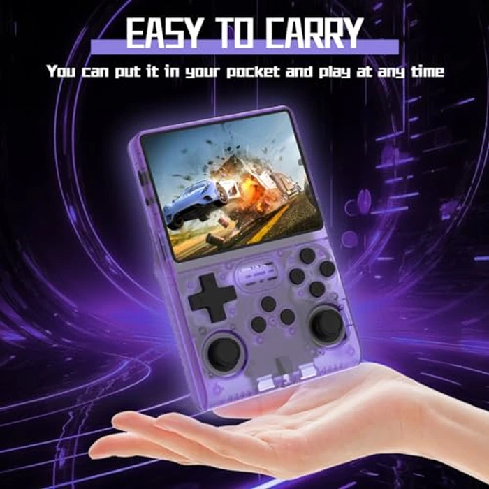 FVBADE 【30000 in 1】 R40S PRO Handheld Game Console 3.5 inch IPS Screen Mini Retro Console 3800mAh Portable Pocket Arcade 12+ Mainstream Emulator 256G TF Card Transparent by FVBADE - Image 6