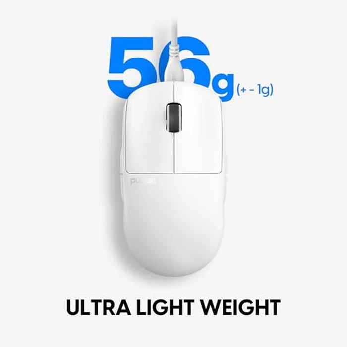 Pulsar Gaming Gears X2A Wired Gaming Mouse, Lightweight 55g, PAW3395 26K DPI Sensor, Optical Switch, 1ms Polling Rate, Ambidextrous, Detachable Paracord Cable, White by Pulsar Gaming Gears - Image 3