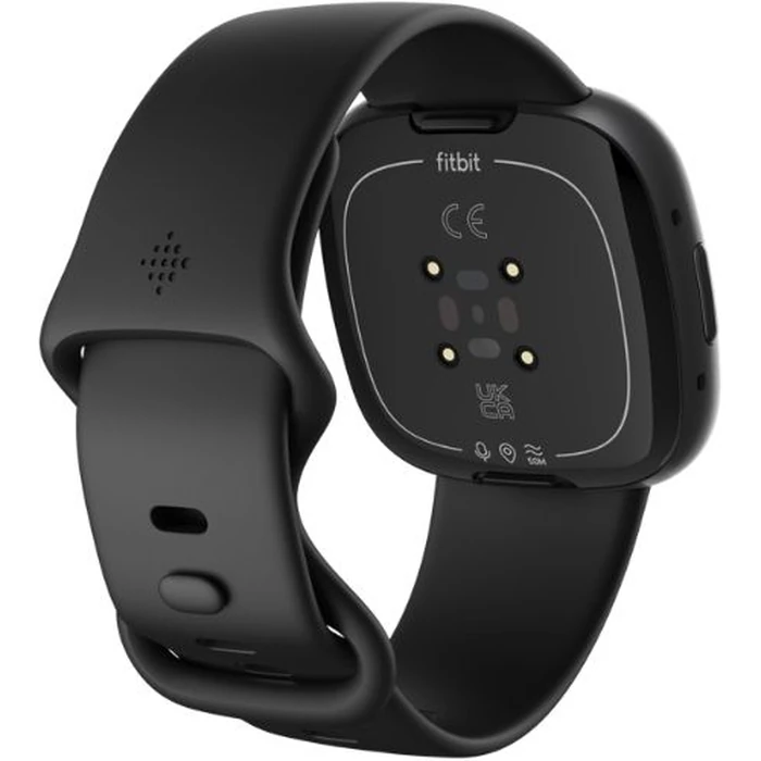 Fitbit Versa 4 Health and Fitness Smartwatch - 40mm - Platinum Aluminum Case with Black Elastomer Classic Band by Fitbit - Image 4