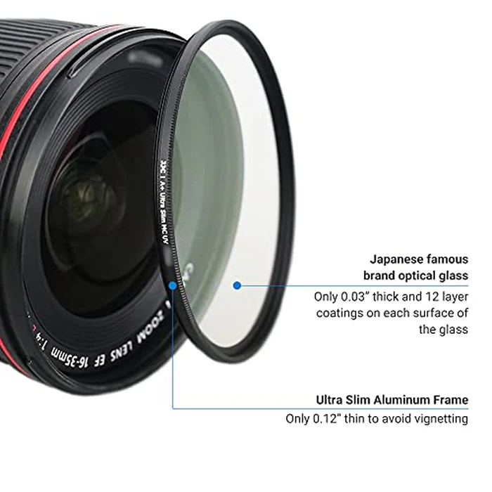 JJC Multi-Coated 67mm UV Filter for Canon EOS R RP R6 with RF 24-105mm f4-7.1 is STM Kit Lens for Canon 90D 80D 70D 77D with EF-S 18-135mm f3.5-5.6 Kit Lens & Other Lenses with 67mm Filter Thread by JJC - Image 3