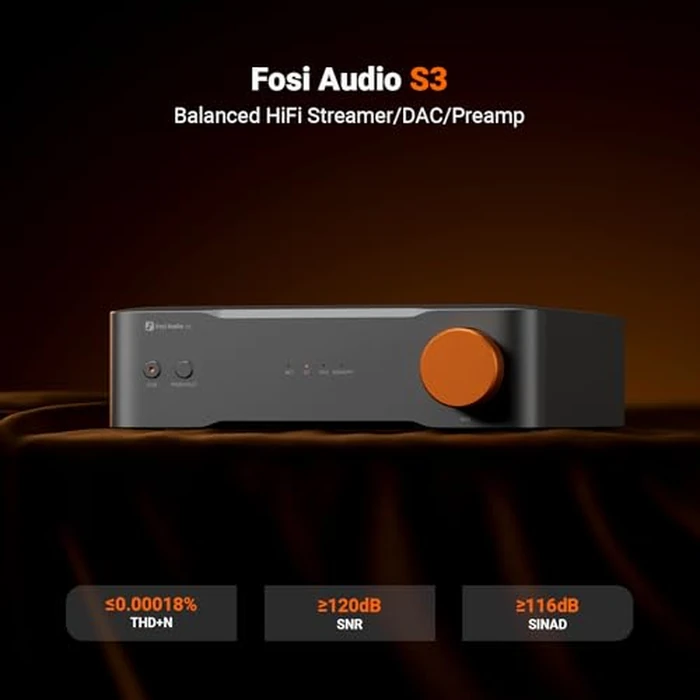 Fosi Audio S3 HiFi Music Streamer DAC Preamp, AK4493SEQ DAC Wi-Fi 6 Bluetooth 5.3, Digital Transport with XLR Balanced/Optical/Sub Out/HDMI eARC, AirPlay 2 Spotify Connect Tidal, 5-Band EQ by Fosi Audio - Image 2