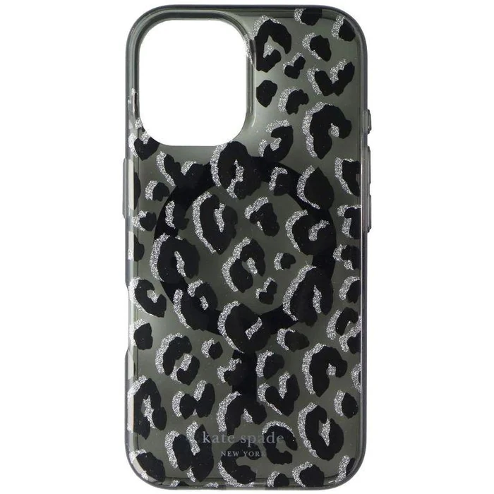 Kate Spade Protective Phone Case with MagSafe for iPhone 16 - Black City Leopard by Kate Spade - Image 3