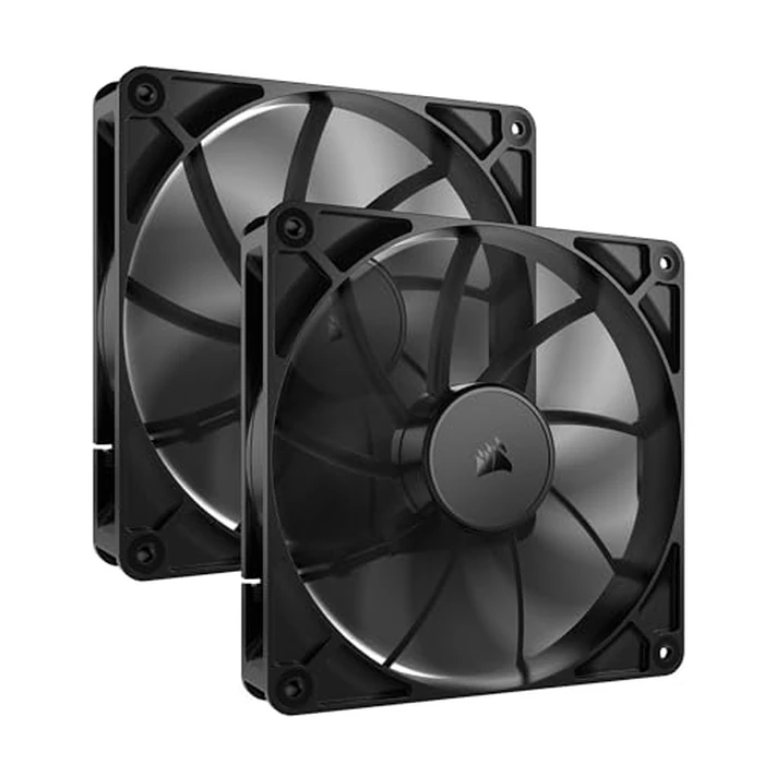 CORSAIR RS140 140mm PWM Fans - Daisy-Chain Connection - Low-Noise - Magnetic Dome Bearing - Dual Pack - Black by Corsair - Used - Acceptable condition - CA$28.85