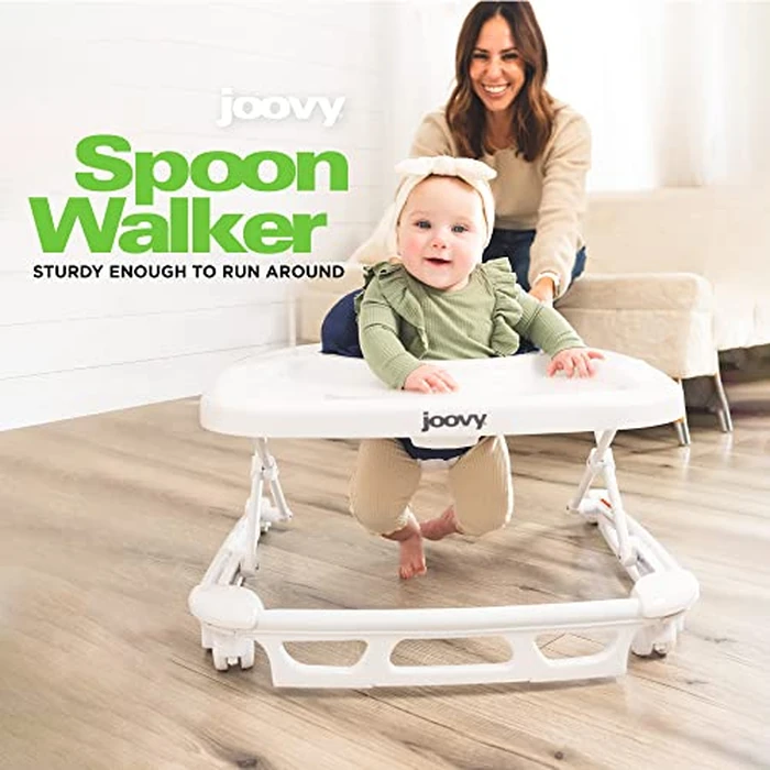 Joovy Spoon Baby Walker & Activity Center Featuring Three Adjustable Heights, Extra-Large Tray, and 30 lb Weight Capacity - JPMA Safety Certified, Charcoal by Joovy - Image 2