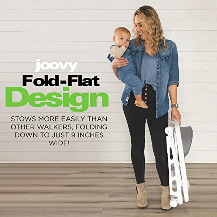 Joovy Spoon Baby Walker & Activity Center Featuring Three Adjustable Heights, Extra-Large Tray, and 30 lb Weight Capacity - JPMA Safety Certified, Charcoal by Joovy - Image 4