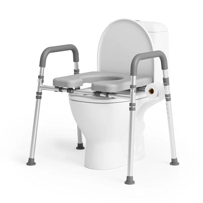 Loyoda Toilet Seat Riser with Handles,Raised Toilet Seat for Seniors with Adjustable Height & Width, 400 lb Capacity Handicap Elevated Toilet Seat for Elderly, Pregnant, Fit Any Toilet by Loyoda - Used - Very Good condition - US$56.42
