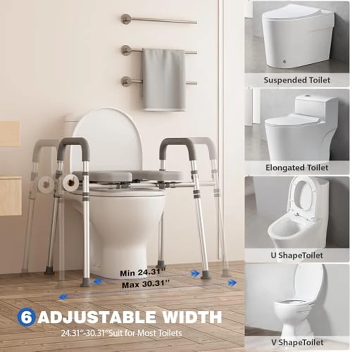 Loyoda Toilet Seat Riser with Handles,Raised Toilet Seat for Seniors with Adjustable Height & Width, 400 lb Capacity Handicap Elevated Toilet Seat for Elderly, Pregnant, Fit Any Toilet by Loyoda - Image 2
