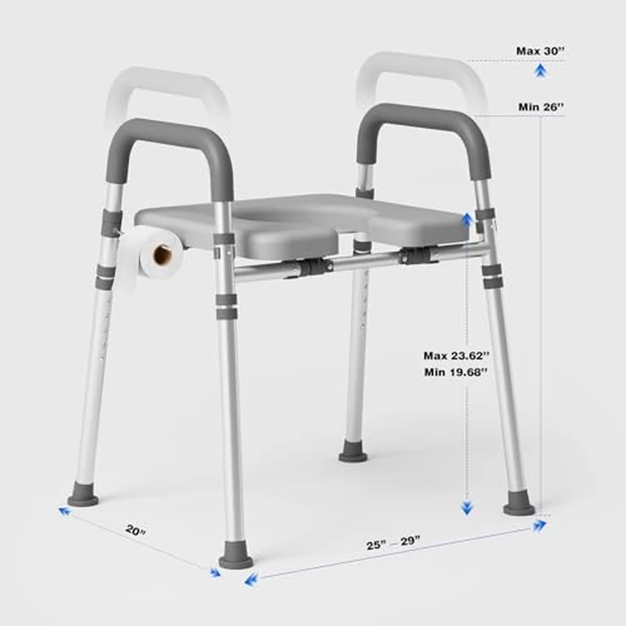 Loyoda Toilet Seat Riser with Handles,Raised Toilet Seat for Seniors with Adjustable Height & Width, 400 lb Capacity Handicap Elevated Toilet Seat for Elderly, Pregnant, Fit Any Toilet by Loyoda - Image 8