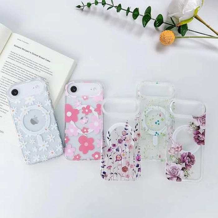 L-FADNUT for iPhone Air Case [Compatible with Magsafe], Cute Flower Girls Women Clear Cover Silicone Shockproof Protective Cover Pretty Floral Pattern for iPhone 17 Air 6.5 Inch,Muticolor by L-FADNUT - Image 6
