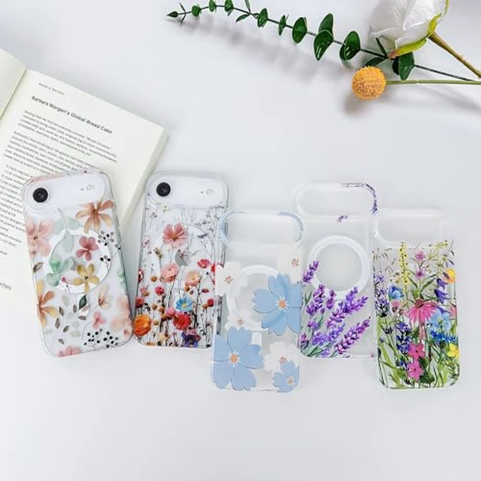 L-FADNUT for iPhone Air Case [Compatible with Magsafe], Cute Flower Girls Women Clear Cover Silicone Shockproof Protective Cover Pretty Floral Pattern for iPhone 17 Air 6.5 Inch,Muticolor by L-FADNUT - Image 7