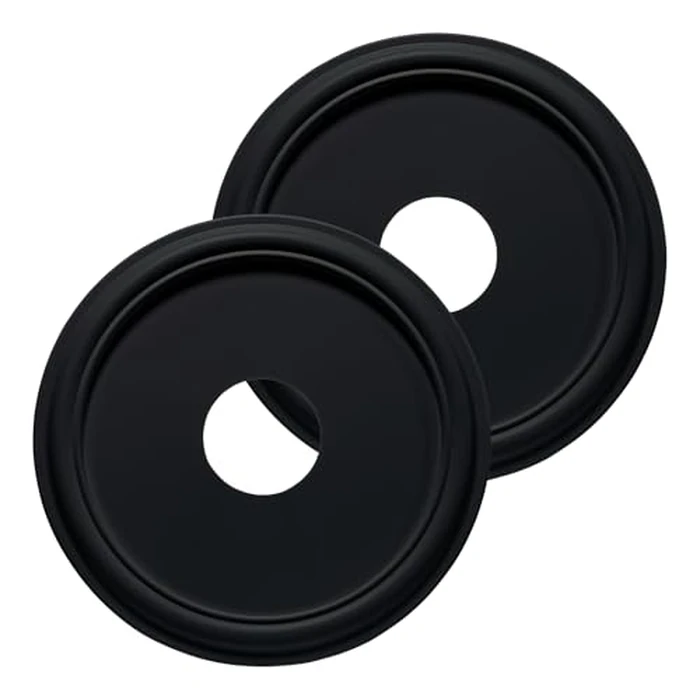 ELFCAB Molded Nylon Ceiling Medallion for Light Fixtures and Ceiling Fans Black 13"OD x 4"ID x 1-1/8"P (Fits Canopies up to 10-1/2") by ELFCAB - Image 1