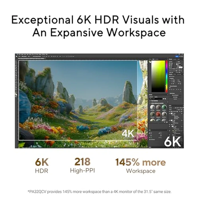 ASUS ProArt Display 32” 6K Professional Monitor (PA32QCV) - IPS, 6K (6016 x 3384), 98% DCI-P3, LuxPixel(TM), ΔE < 2, Calman Verified, Thunderbolt 4, DisplayHDR600, DisplayWidget, 3 yr Warranty by ASUS - Image 2