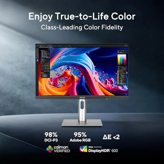ASUS ProArt Display 32” 6K Professional Monitor (PA32QCV) - IPS, 6K (6016 x 3384), 98% DCI-P3, LuxPixel(TM), ΔE < 2, Calman Verified, Thunderbolt 4, DisplayHDR600, DisplayWidget, 3 yr Warranty by ASUS - Image 4
