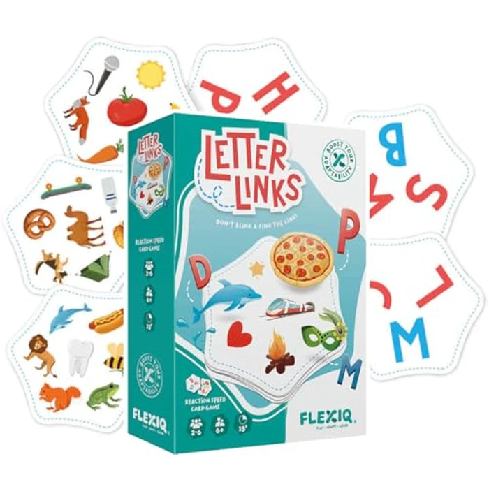 FLEXIQ - Letter Links - Reaction Speed Card Game for Family and Friends - Observation, Rapidity, Perception, Reaction, Reflex - Fast and Easy - 2 to 6 Players - FXG003UK by FlexiQ - Image 1