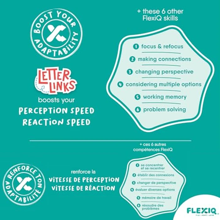 FLEXIQ - Letter Links - Reaction Speed Card Game for Family and Friends - Observation, Rapidity, Perception, Reaction, Reflex - Fast and Easy - 2 to 6 Players - FXG003UK by FlexiQ - Image 4