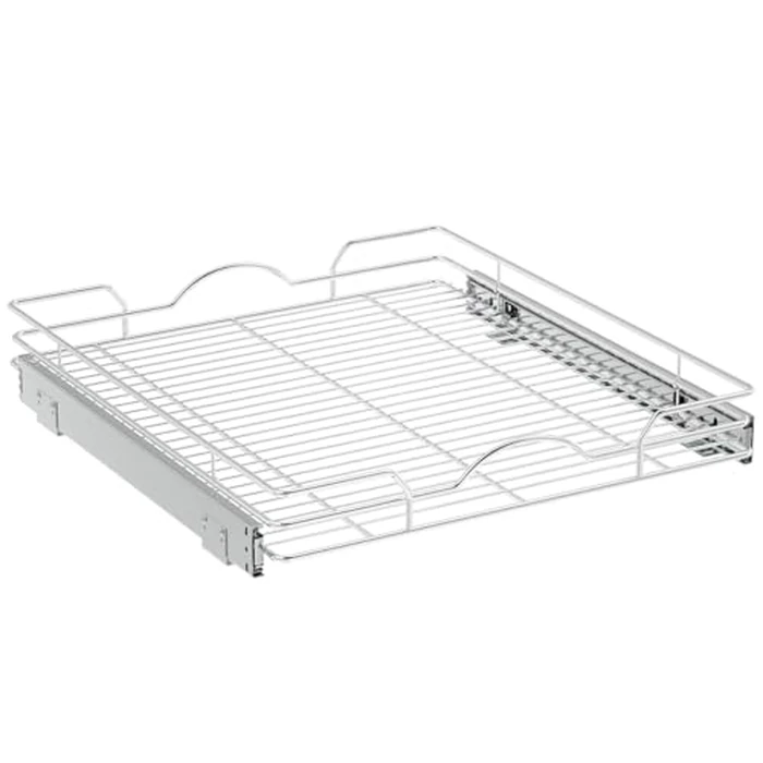 OCG Pull Out Cabinet Organizer (21" W x 21" D), Pull out Shelves 1 Tier, Cabinet Slide Out Shelves for Base Cabinet Organization in Kitchen Bathroom Pantry, Bottom Mount, Chrome Finish by OCG - Image 6