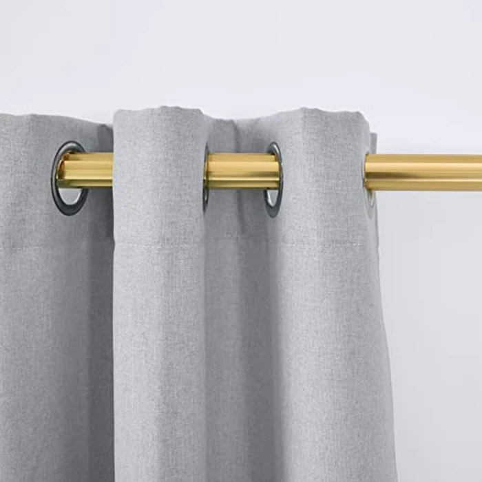 Tier Curtains Grey 24 inch Length Kitchen Linen Textured Privacy Cafe Curtains Over Sink Short Bathroom Small Basement Half Window Curtain Bedroom Living Room 2 Panels Grommet Top 32"x24" by UPOPO - Image 3