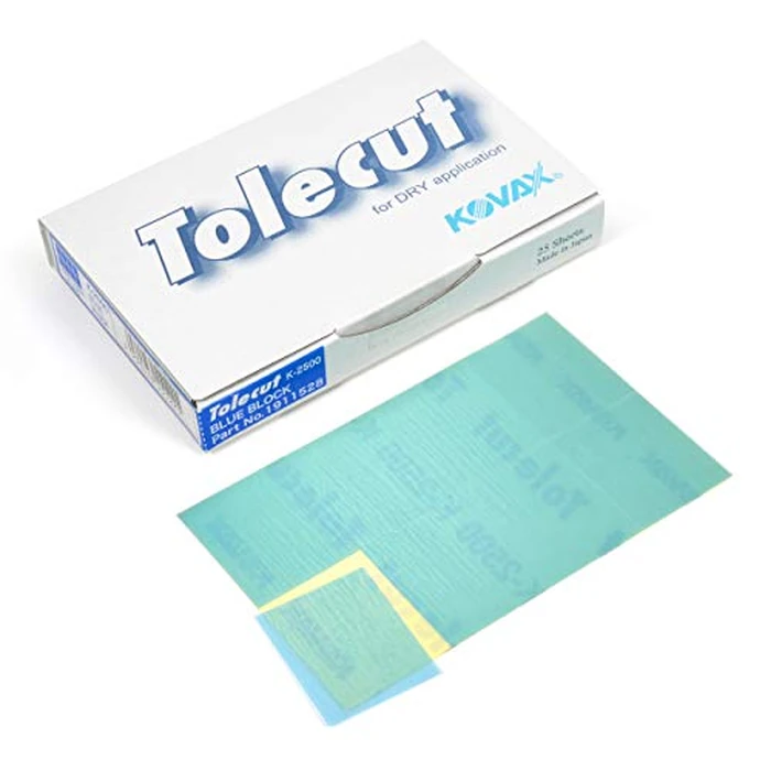 Eagle Abrasives, Inc. KOVAX Tolecut 191-1528 8-Cut Stickon Block Sheet, 70 mm W x 114 mm L, 2500 Grit, K-2500 Grade, Blue by Eagle Abrasives - Used - Like New condition