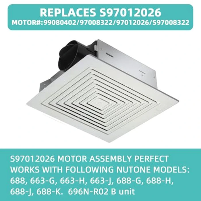 696N-R02 B Unit for Broan-NuTone S97012026 Fan Motor 688 Replacement,S97012026 Bathroom Fan Motor Assembly for Broan-NuTone 688-K 688-J 688-H 688-G 663-G 663-H 663-J 696N-R02 B Unit by JIANBENKJ - Image 6