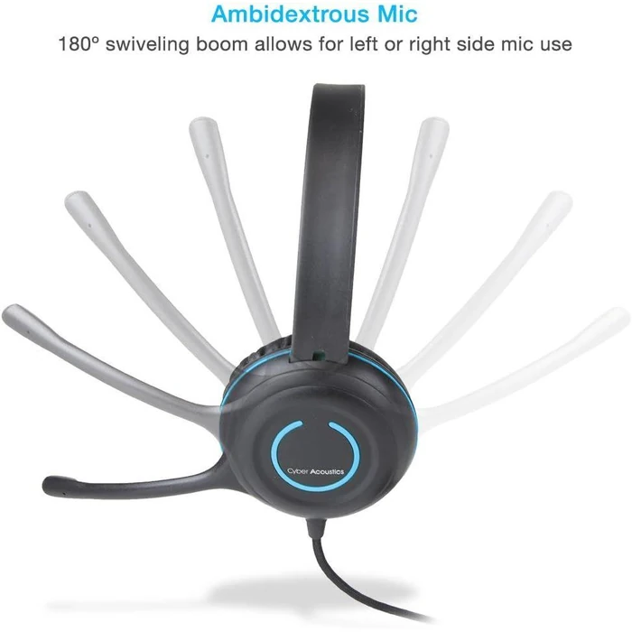 Cyber Acoustics AC-5008 USB Stereo Headset - Black by Cyber Acoustics - Image 3
