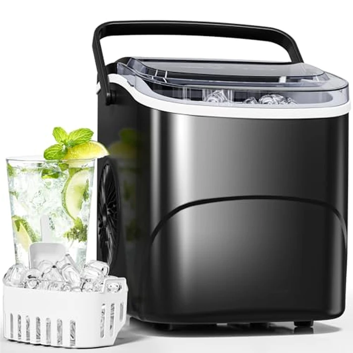 Antarctic Star Pro-Grade Countertop Ice Maker, 9 Cubes in 6 Mins, 26lbs/Day, Self-Cleaning, 2 Sizes, Ultra-Quiet for Home Bar, Kitchen, Office & Entertaining by Antarctic Star - Used - Very Good condition
