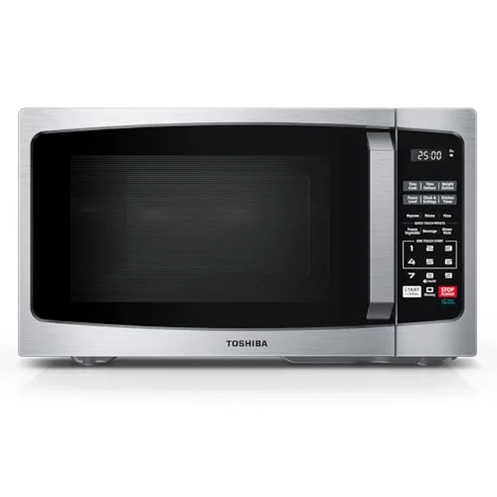 TOSHIBA ML-EM25P(SS)/CA Microwave Oven with Sound On/Off ECO Mode and LED Lighting, 0.9 Cu Ft/900W, Stainless Steel by TOSHIBA - Image 1