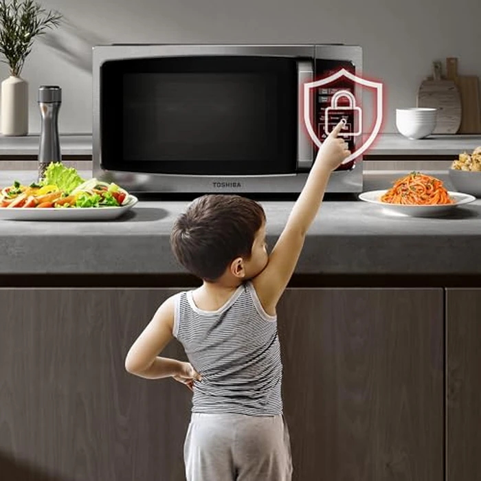 TOSHIBA ML-EM25P(SS)/CA Microwave Oven with Sound On/Off ECO Mode and LED Lighting, 0.9 Cu Ft/900W, Stainless Steel by TOSHIBA - Image 7