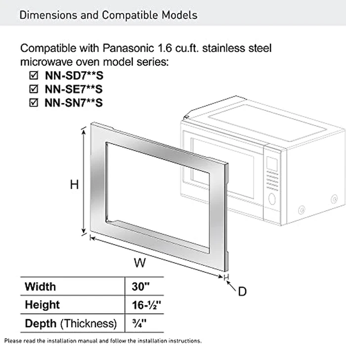 Panasonic NNTK73LS Premium 30" Flush Mount Trim Kit for Microwave Oven, Stainless Steel by Panasonic - Image 3
