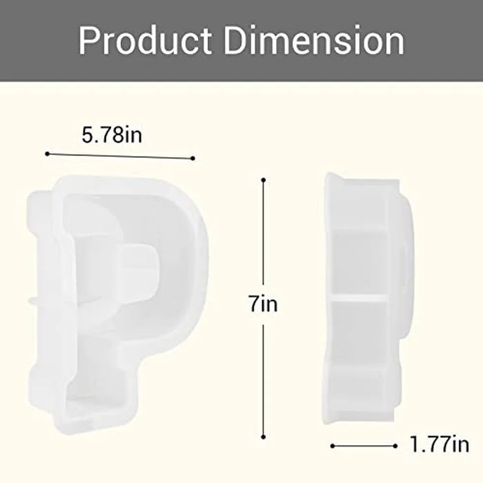Gartful 7 Inch Large Letter Molds for Resin, 3D P Capital Alphabet Epoxy Resin Mold, A to Z Thick Resin Letter Molds for Making Letters, Word Sign Art, DIY Crafts, Making Cake, Party Home Decor by Gartful - Image 2