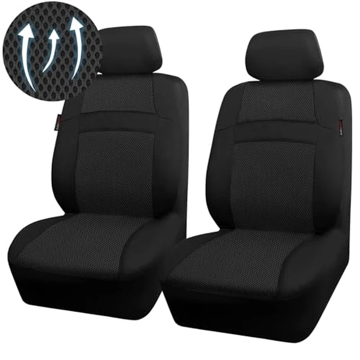 CAR PASS 3D Air Mesh Car Seat Covers Two Front Seats Only, Universal Seat Covers for Car Fit SUV,Vans,Sedan,Trucks, Breathable Automotive Interior Seat Covers Airbag Compatible (Black) by CAR PASS - Image 9