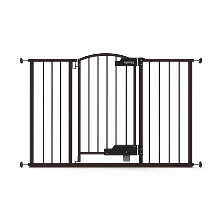 Summer by Ingenuity Thruway 52W Series Pet and Baby Gate with GlideOpen, 29"-52" Wide, 28" Tall, Pressure or Hardware Mounted, Install on Wall or Banister in Doorway or Hallway - Espresso by Ingenuity - Image 1