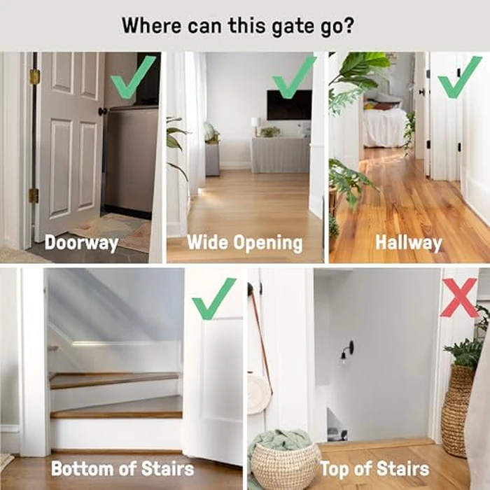 Summer by Ingenuity Thruway 52W Series Pet and Baby Gate with GlideOpen, 29"-52" Wide, 28" Tall, Pressure or Hardware Mounted, Install on Wall or Banister in Doorway or Hallway - Espresso by Ingenuity - Image 5