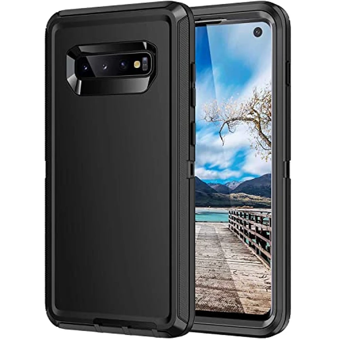 Mieziba for Galaxy S10 Plus Case,Heavy Duty Shockproof Dust/Drop Proof 3 Layers Full Body Protection Rugged Cover Case for Galaxy S10 Plus 6.4 inch,Black by Mieziba - Used - Like New condition - CA$14.85
