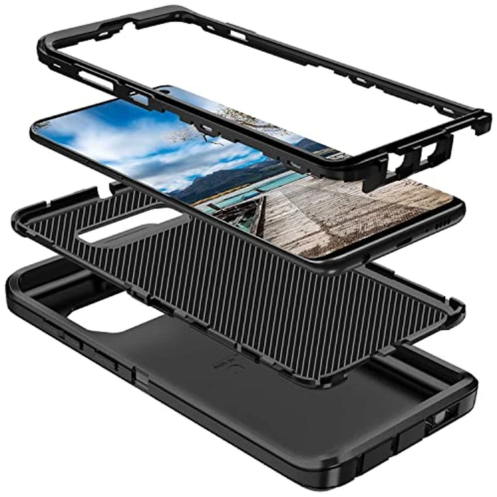 Mieziba for Galaxy S10 Plus Case,Heavy Duty Shockproof Dust/Drop Proof 3 Layers Full Body Protection Rugged Cover Case for Galaxy S10 Plus 6.4 inch,Black by Mieziba - Image 6