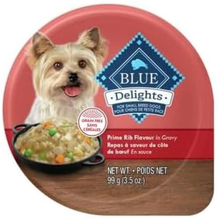 Blue Buffalo Delights Natural Adult Small Breed Wet Dog Food Cup, Prime Rib Flavor in Hearty Gravy 3.5-oz (Pack of 12) by Blue Buffalo - Image 2