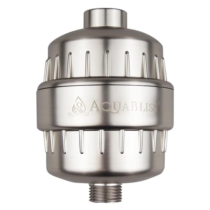 AquaBliss High Output Revitalizing Shower Filter - Reduces Dry Itchy Skin, Dandruff, Eczema, and Dramatically Improves The Condition of Your Skin, Hair and Nails - Brushed Nickel (SF100-BN) by AquaBliss - Used - Like New condition