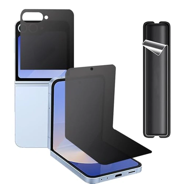 BYIUIHS 3 Pack Matte Privacy Screen Protector for Samsung Galaxy Z Flip 7,Anti-Peep Outside +Inside +Side Protector Film by BYIUIHS - Used - Like New condition