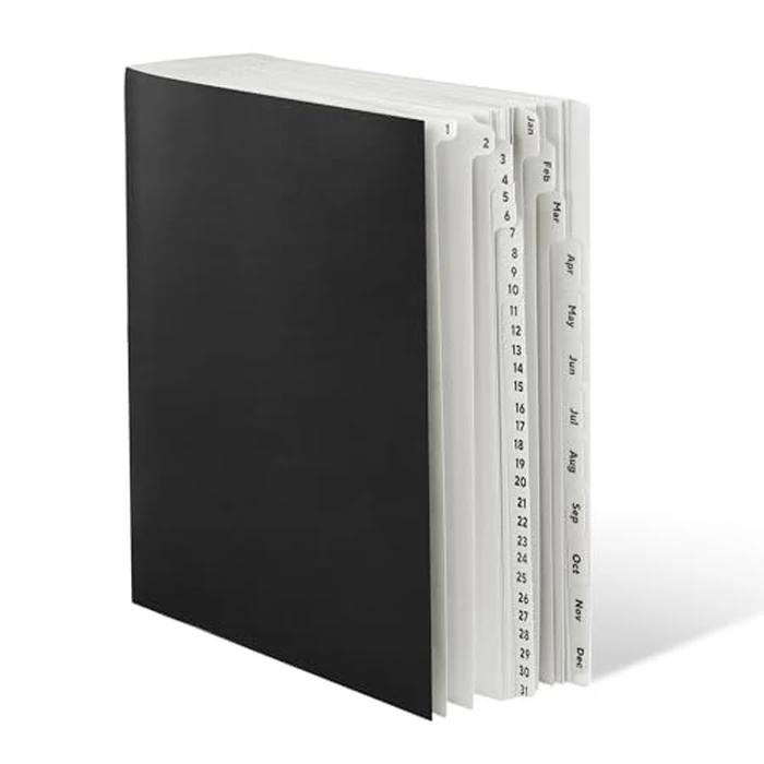 Amazon Basics Expanable Office File Sorter,Daily & Monthly File Organizer, Letter Size, Black by Amazon Basics - Used - Good condition - CA$3.70